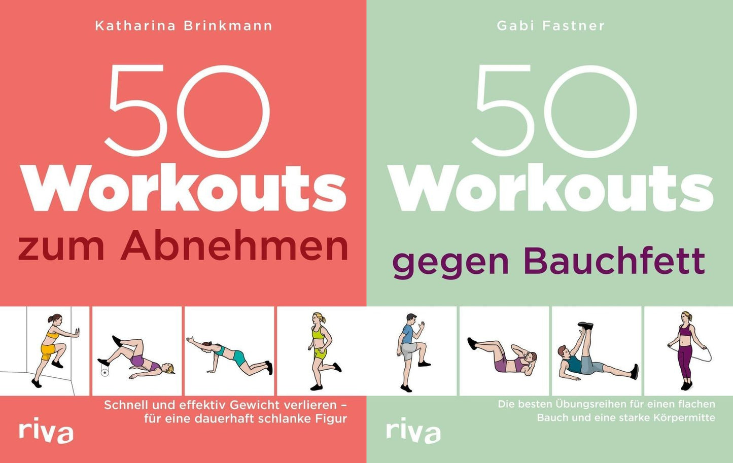 Das Fitness-Ratgeber-Set–Workouts zum Abnehmen + Workouts gegen Bauchfett + 1 exklusives Postkartenset