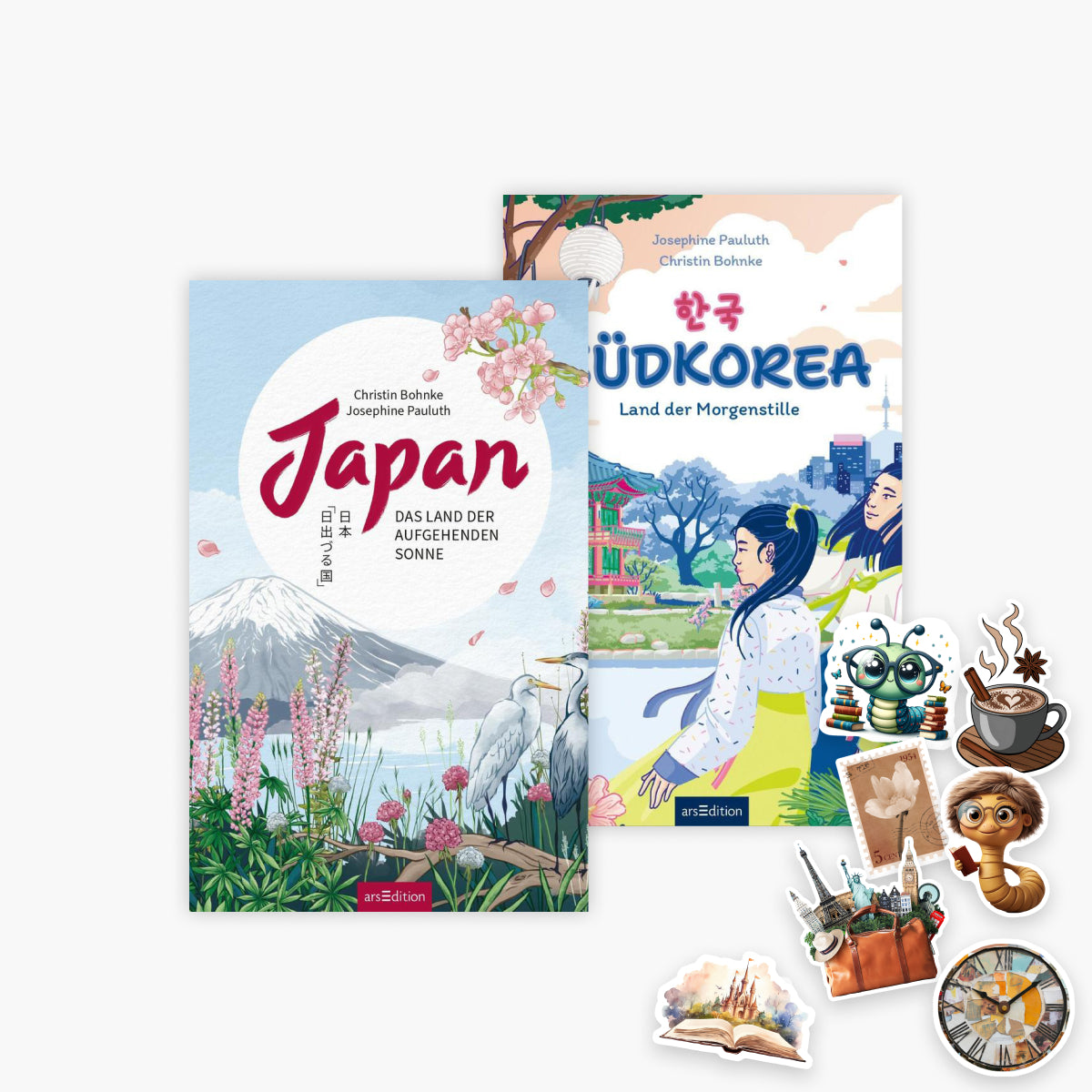 Länderbücher für Kinder Japan + Südkorea + 1 exklusives Stickerset