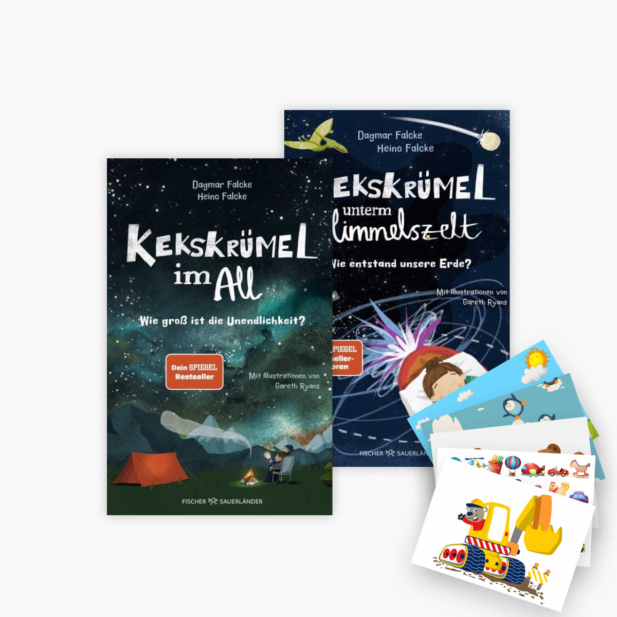 Kekskrümel im All + Kekskrümel unterm Himmelszelt plus 1 exklusives Postkartenset