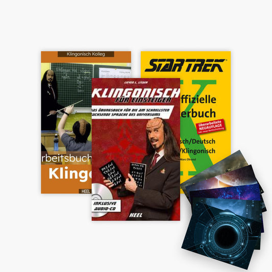 Klingonisch Lernen Komplettset: 3 Bücher im Set + 1 exklusives Postkartenset