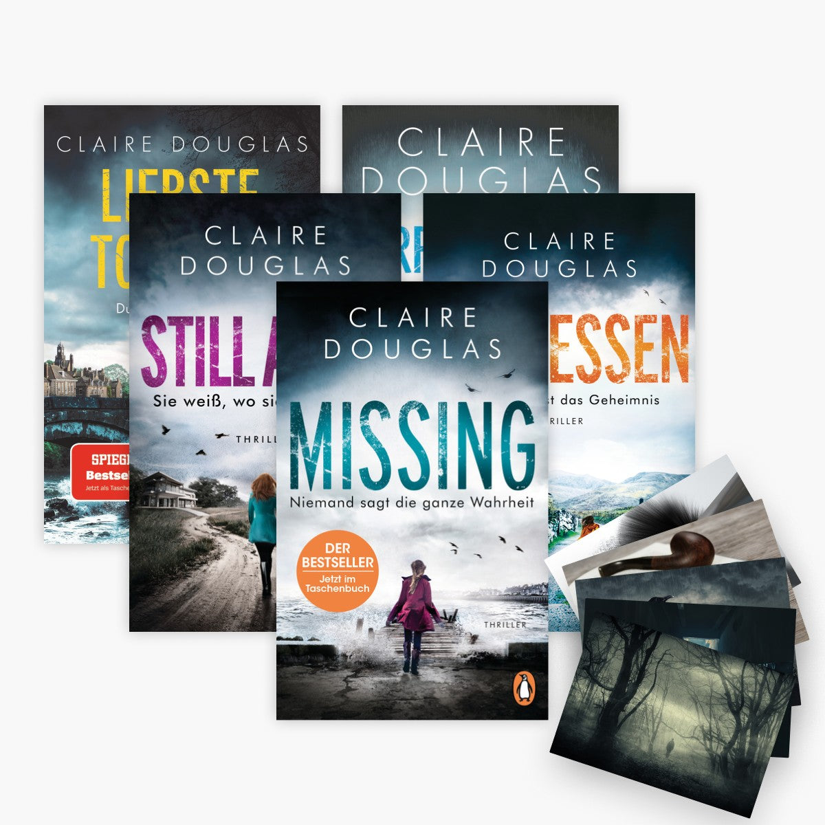 Missing + Still Alive + Vergessen + Liebste Tochter + Perfect Crime 5 Thriller im Set +1 exklusives Postkartenset