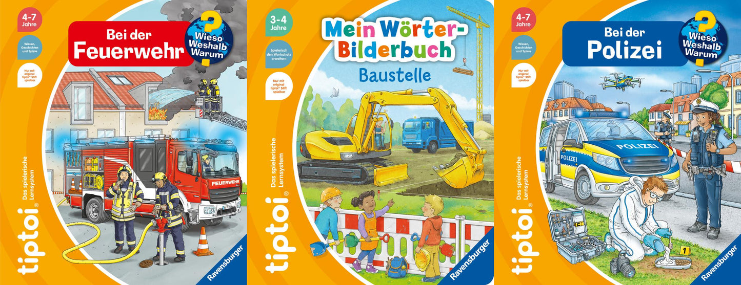 Das tiptoi® Entdecker-Set: Fahrzeuge & Berufe 3 Bücher plus 1 exklusives Postkartenset
