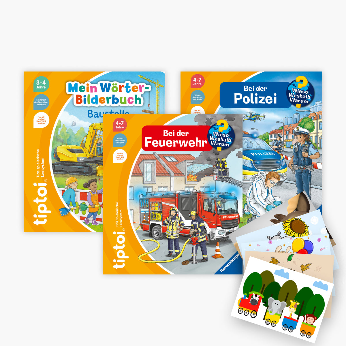 Das tiptoi® Entdecker-Set: Fahrzeuge & Berufe 3 Bücher plus 1 exklusives Postkartenset