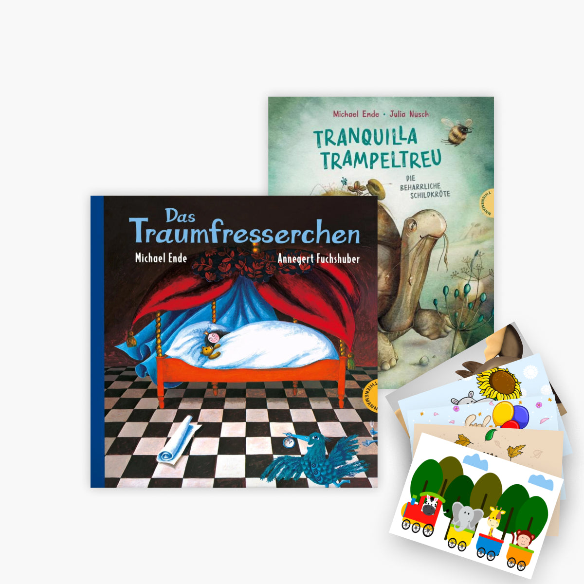 Michael Ende Kinderbuchklassiker - Das Traumfresserchen + Tranquilla Trampeltreu plus 1 exklusives Postkartenset
