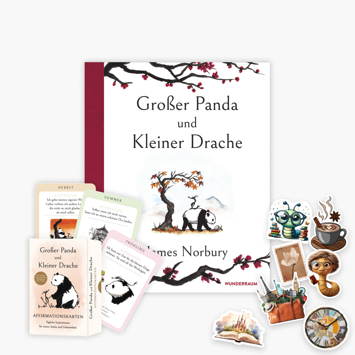 Großer Panda und Kleiner Drache + Affirmationskarten + 1 exklusives Stickerset