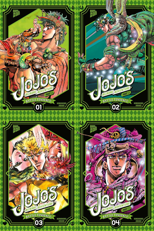 Die Battle Tendency-Reihe Band 1-4 plus 1 exklusives Stickerset