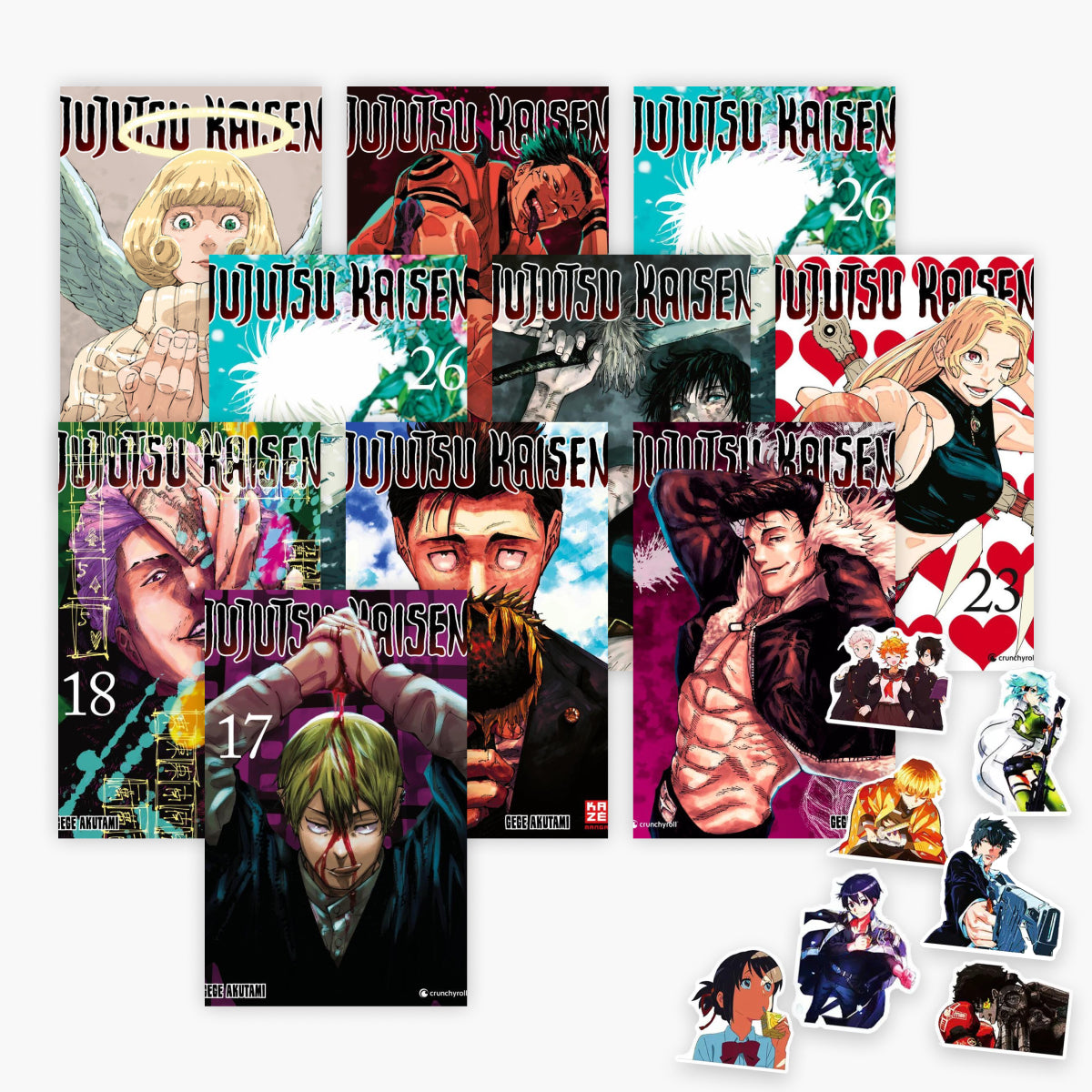 Jujutsu Kaisen Band 17-26 plus 1 exklusives Stickerset