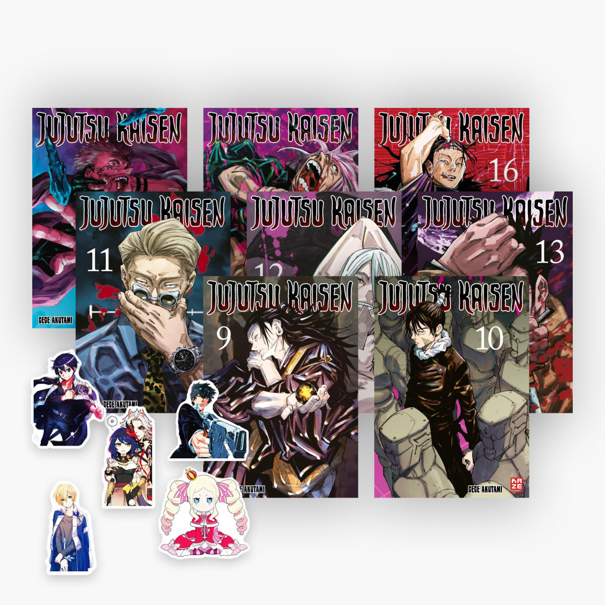 Jujutsu Kaisen Band 09-16 plus 1 exklusives Stickerset