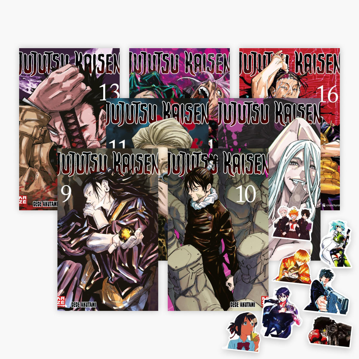 Jujutsu Kaisen in 7 Bänden plus 1 exklusives Stickerset