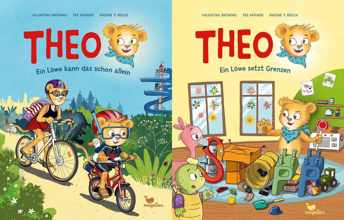 Theo- Ein Löwe kann das schon allein + Ein Löwe setzt Grenzen + 1 exklusives Postkartenset