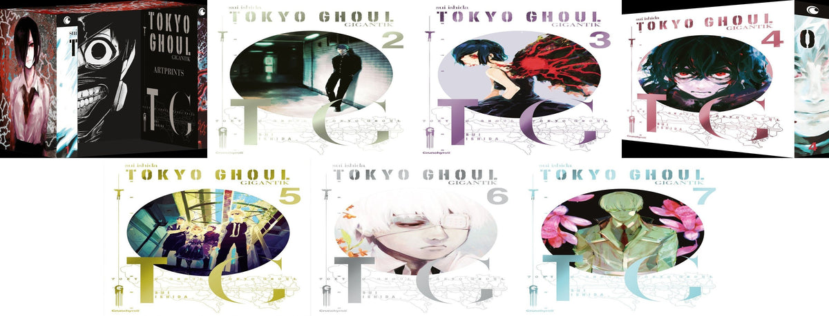 Tokyo Ghoul GIGANTIK Komplettset Band 1-7 im Schuber + 1 exklusives Stickerset