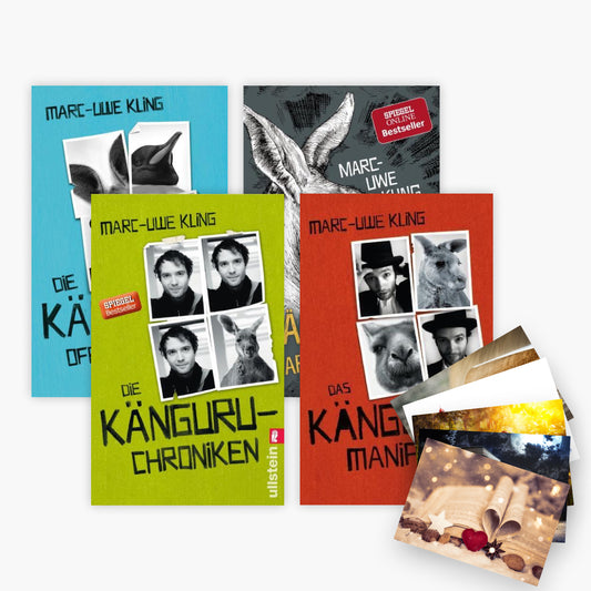 Die Känguru-Werke Band 1-4 plus 1 exklusives Postkartenset