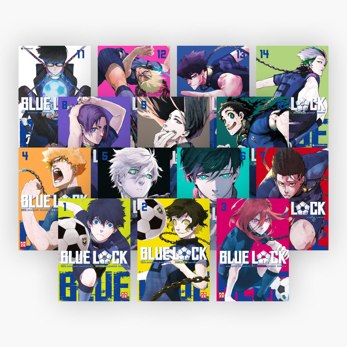 Blue Lock Band 1-14 plus 1 exklusives Postkartenset