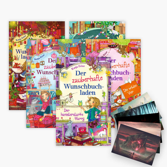 Der zauberhafte Wunschbuchladen in 5 Bänden plus 1 exklusives Postkartenset