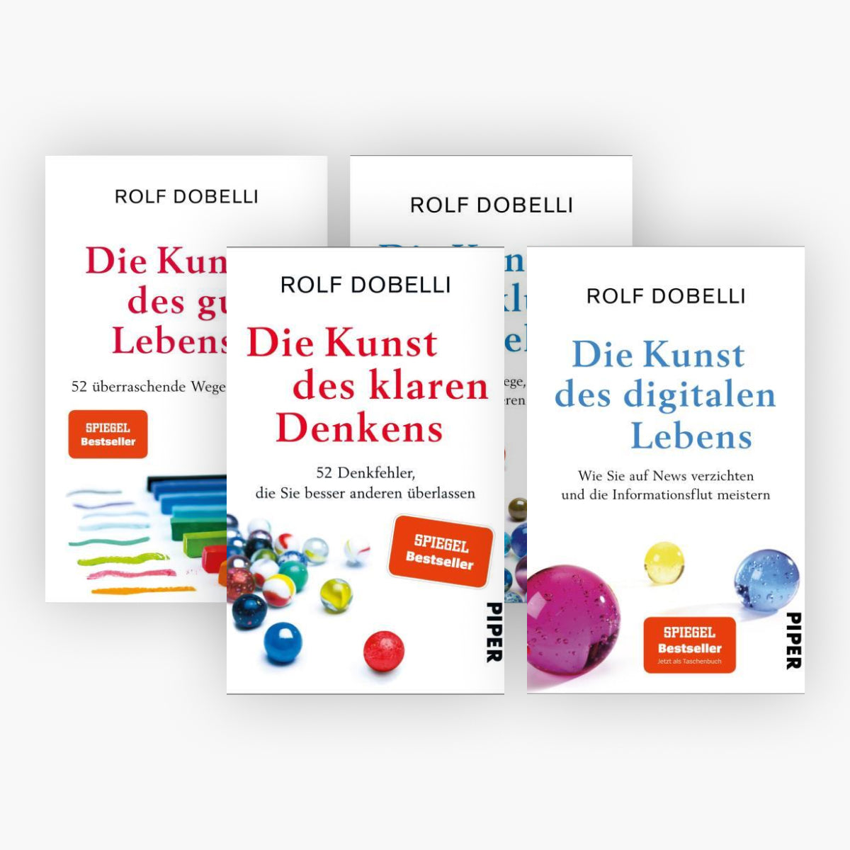 4 Titel von Rolf Dobelli im Set + 1 exklusives Postkartenset