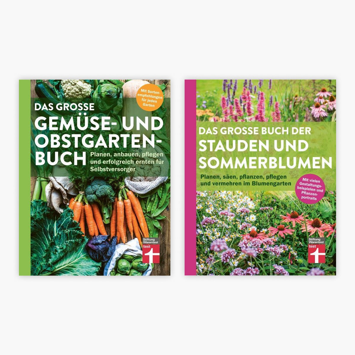 Das große Gemüse- und Obstgartenbuch / Stauden- und Sommerblumenbuch + 1 exklusives Postkartenset