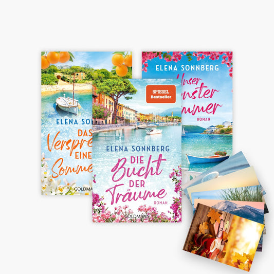 Das Sommerromane Set-Gardasee Mallorca Mykonos: 3 Bücher + 1 exklusives Postkartenset
