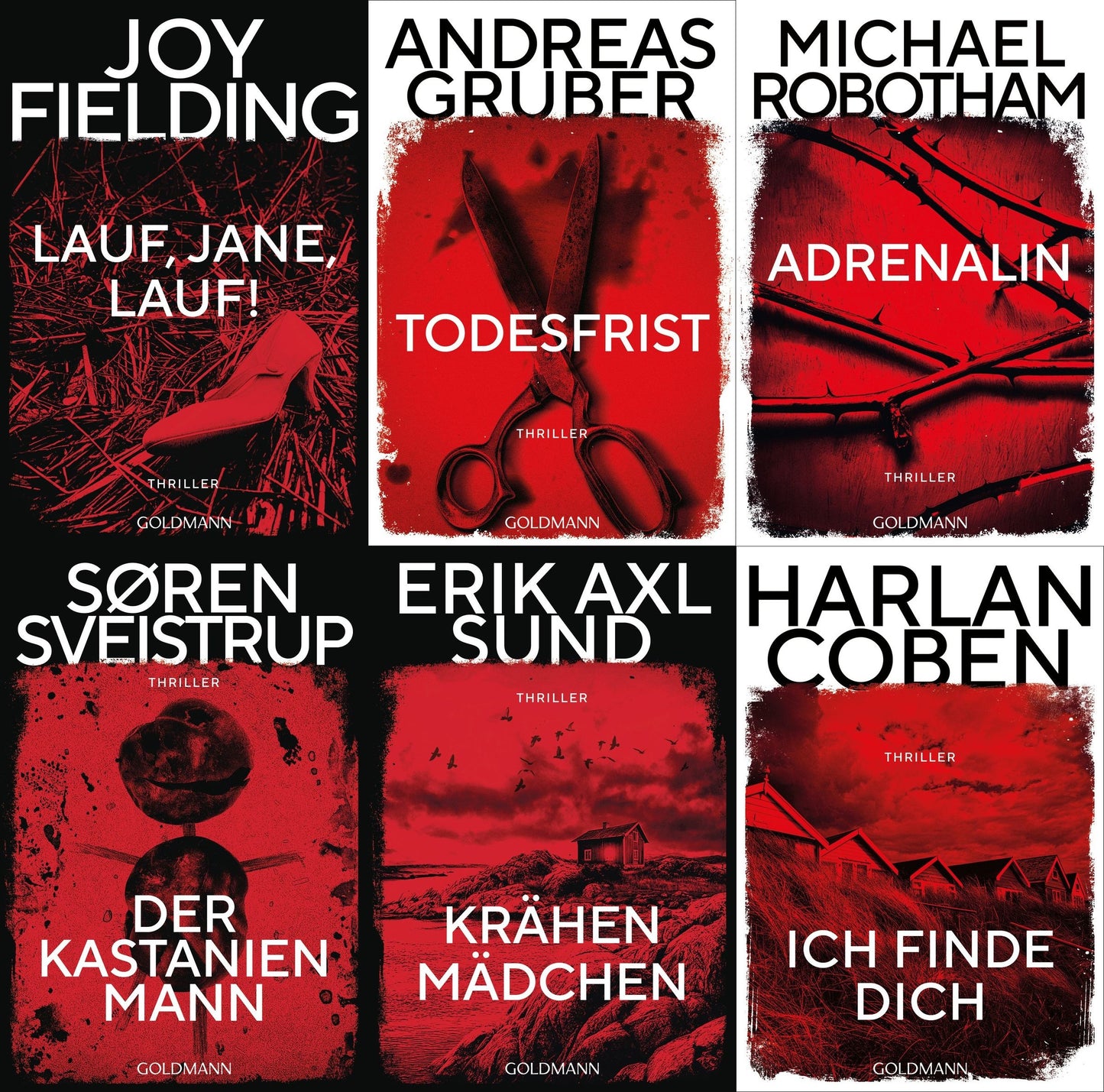 Das Rote Reihe Thriller-Set: 6 Bücher + 1 exklusives Postkartenset