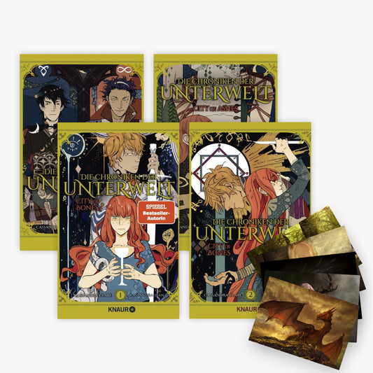 Die Chroniken der Unterwelt Band 1-4 als Graphic Novel + 1 exklusives Postkartenset