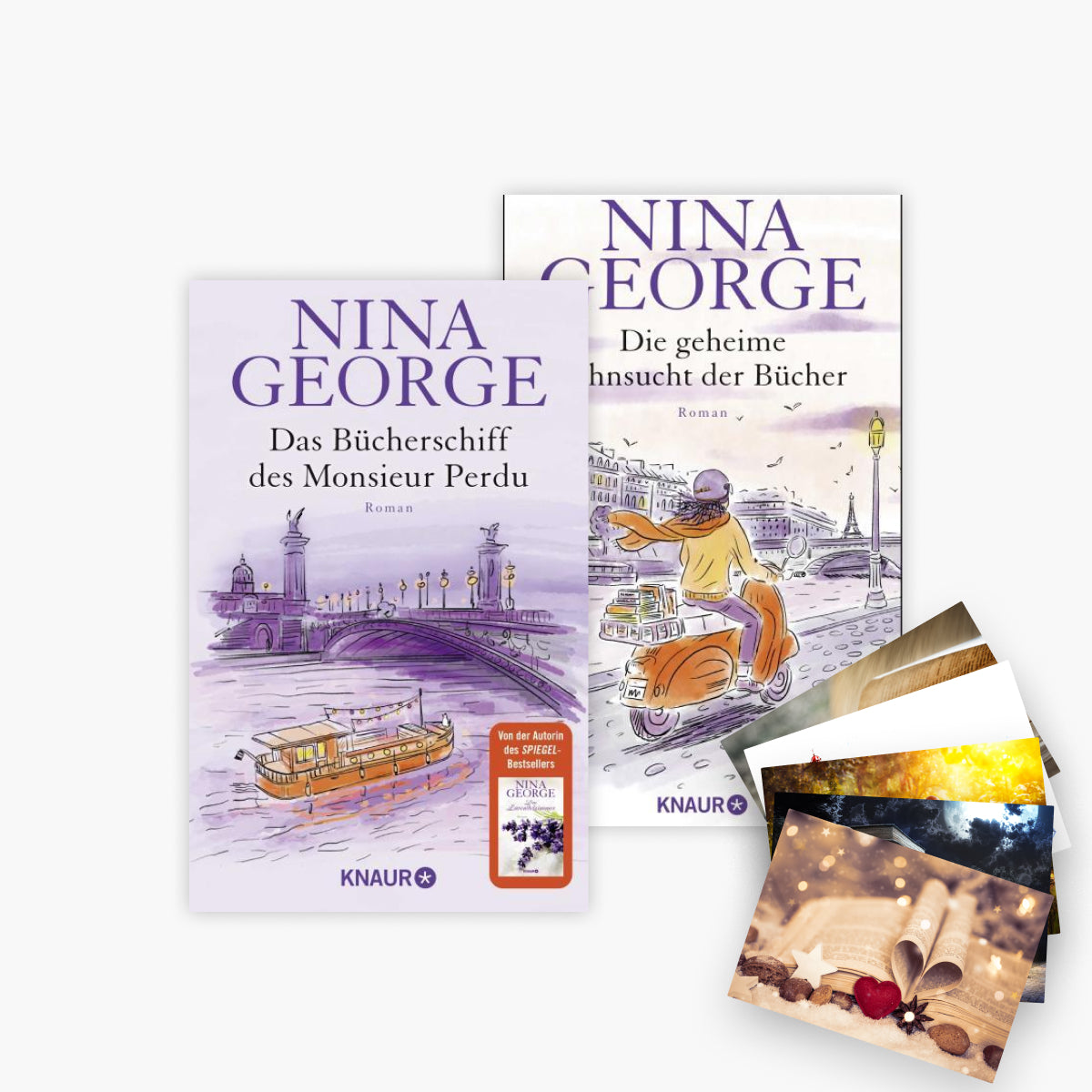 Das Bücherschiff des Monsieur Perdu + Die geheime Sehnsucht der Bücher + 1 exklusives Postkartenset
