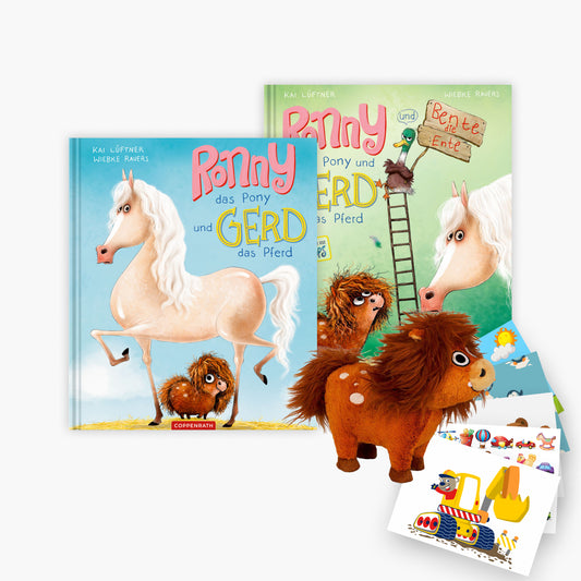 Ronny, das Pony, und Gerd, das Pferd Band 1+2 + Plüschtier Ronny + 1 exklusives Postkartenset