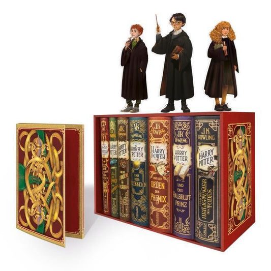 Die komplette Harry Potter-Reihe im Schuber + 1 original Harry Potter Button Badge Pack