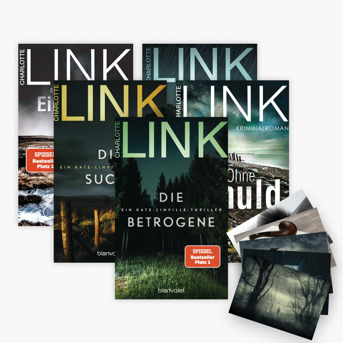 Charlotte Link: Kate-Linville-Reihe Band 1-5 + 1 exklusives Postkartenset
