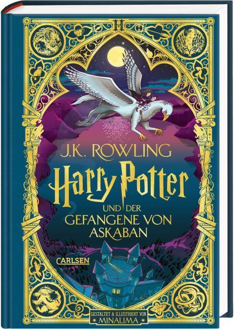 Harry Potter und der Gefangene von Askaban: farbig illustrierte Prachtausgabe mit Goldprägung von MinaLima + 1 original Harry Potter Button