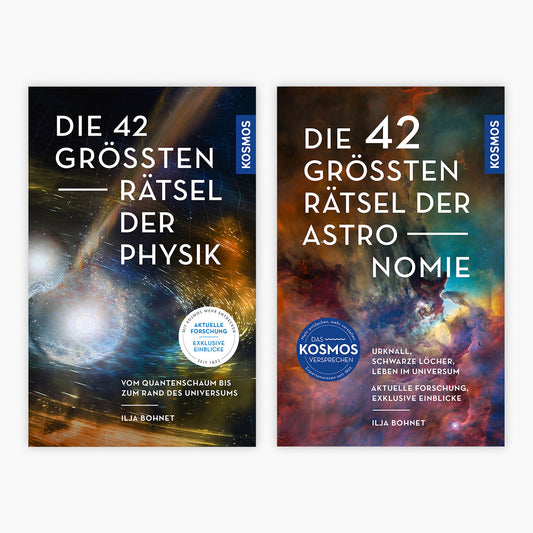 Die 42 größten Rätsel der Physik + Die 42 größten Rätsel der Astronomie + 1 exklusives Postkartenset