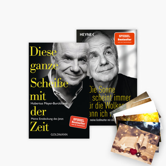 Diese ganze Scheiße mit der Zeit + Die Sonne scheint immer. Für die Wolken kann ich nichts + 1 exklusives Postkartenset