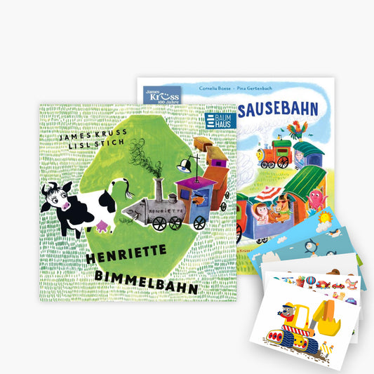 Henriette Bimmelbahn + Henri-Jette-Sausebahn + 1 exklusives Postkartenset