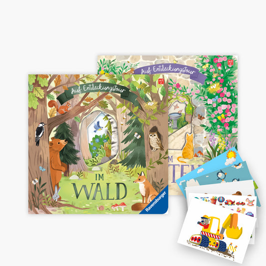 Auf Entdeckungstour im Wald + im Garten + 1 exklusives Postkartenset