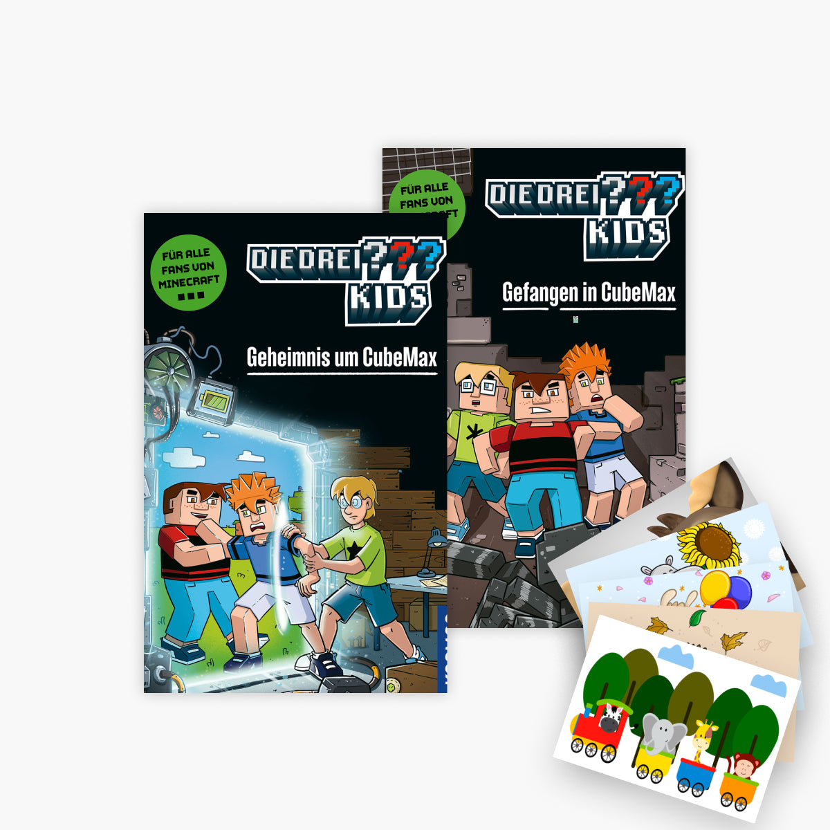 Die drei ??? Kids CubeMax Abenteuer-Set 2 Bände + 1 exklusives Postkartenset