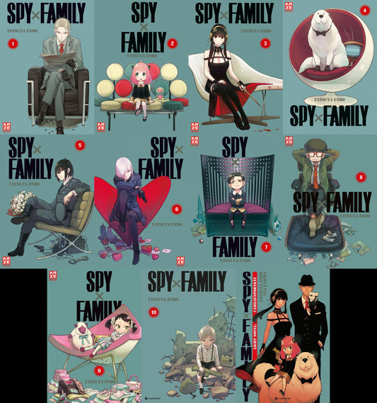 Spy x Family in 11 Bänden + 1 exklusives Postkartenset