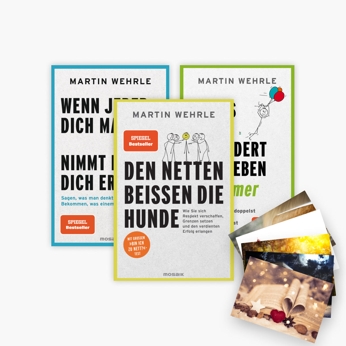 Martin Wehrle - Set aus 3 inspirierenden Ratgebern für Selbstbewusstsein und Erfolg + 1 exklusives Postkartenset