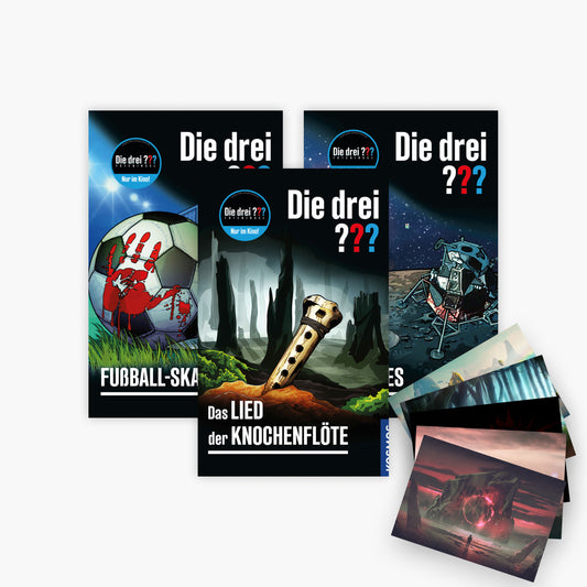 Die drei ???, 3 Bände + 1 exklusives Postkartenset