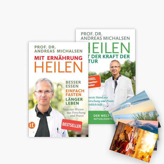 Mit Ernährung heilen + Heilen mit der Kraft der Natur + 1 exklusives Postkartenset