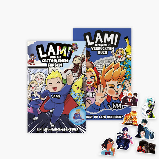 Das Lami-Manga- Abenteuerset: 2 Bücher + 1 exklusives Stickerset