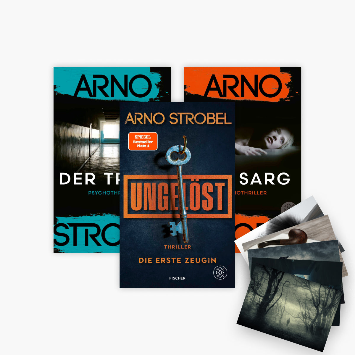 Das Thriller-Set: Ungelöst, Der Trakt, Der Sarg + 1 exklusives Postkartenset