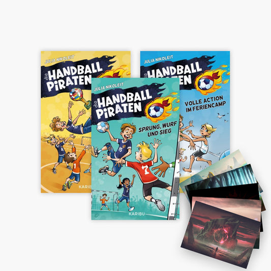 Die Handball-Piraten - Reihe Band 1-3 plus 1 exklusives Postkartenset
