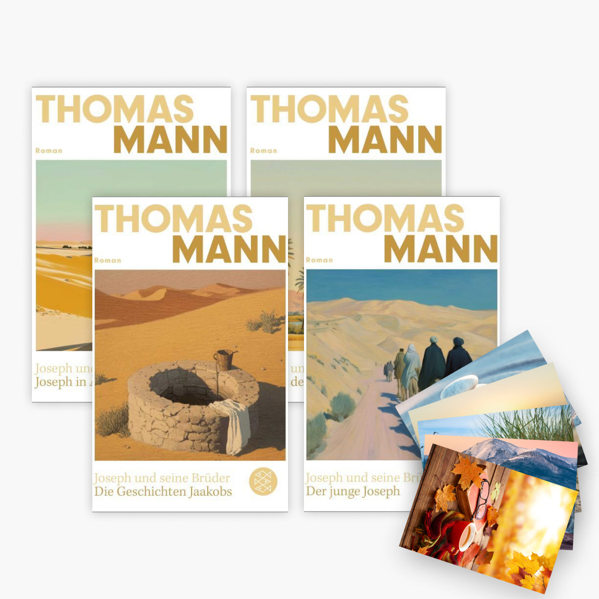 Thomas Mann: Joseph und seine Brüder 4 Bände + 1 exklusives Postkartenset