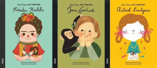 Little People, BIG DREAMS - Frida Kahlo, Jane Goodall, Astrid Lindgren + 1 exklusives Postkartenset