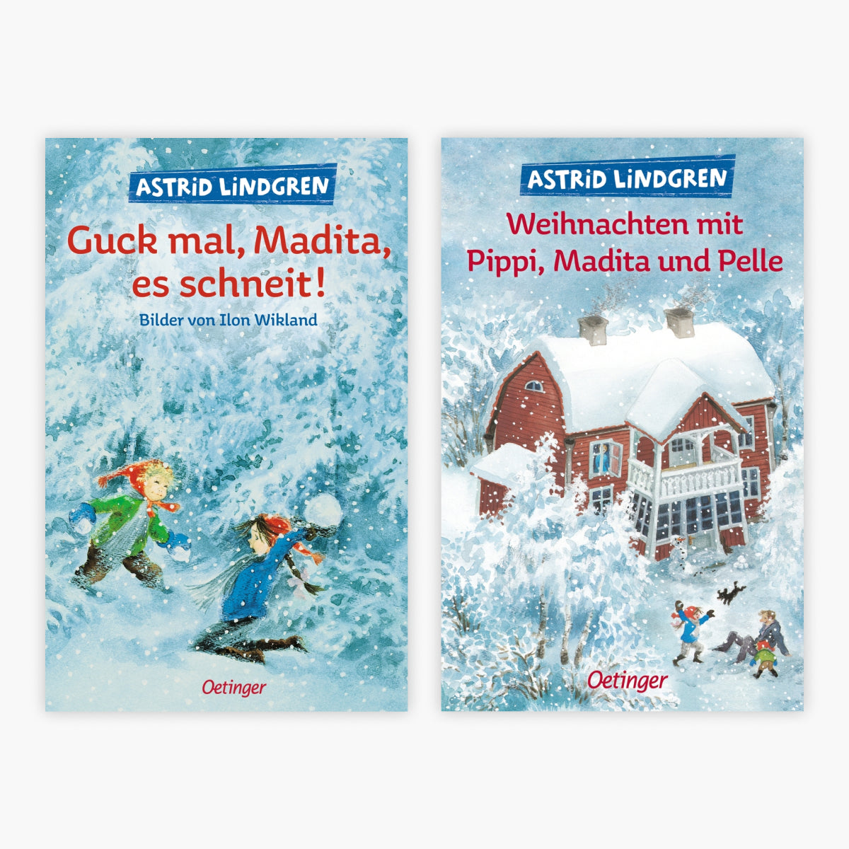 Guck mal, Madita, es schneit + Weihnachten mit Pippi, Madita und Pelle + 1 exklusives Postkartenset