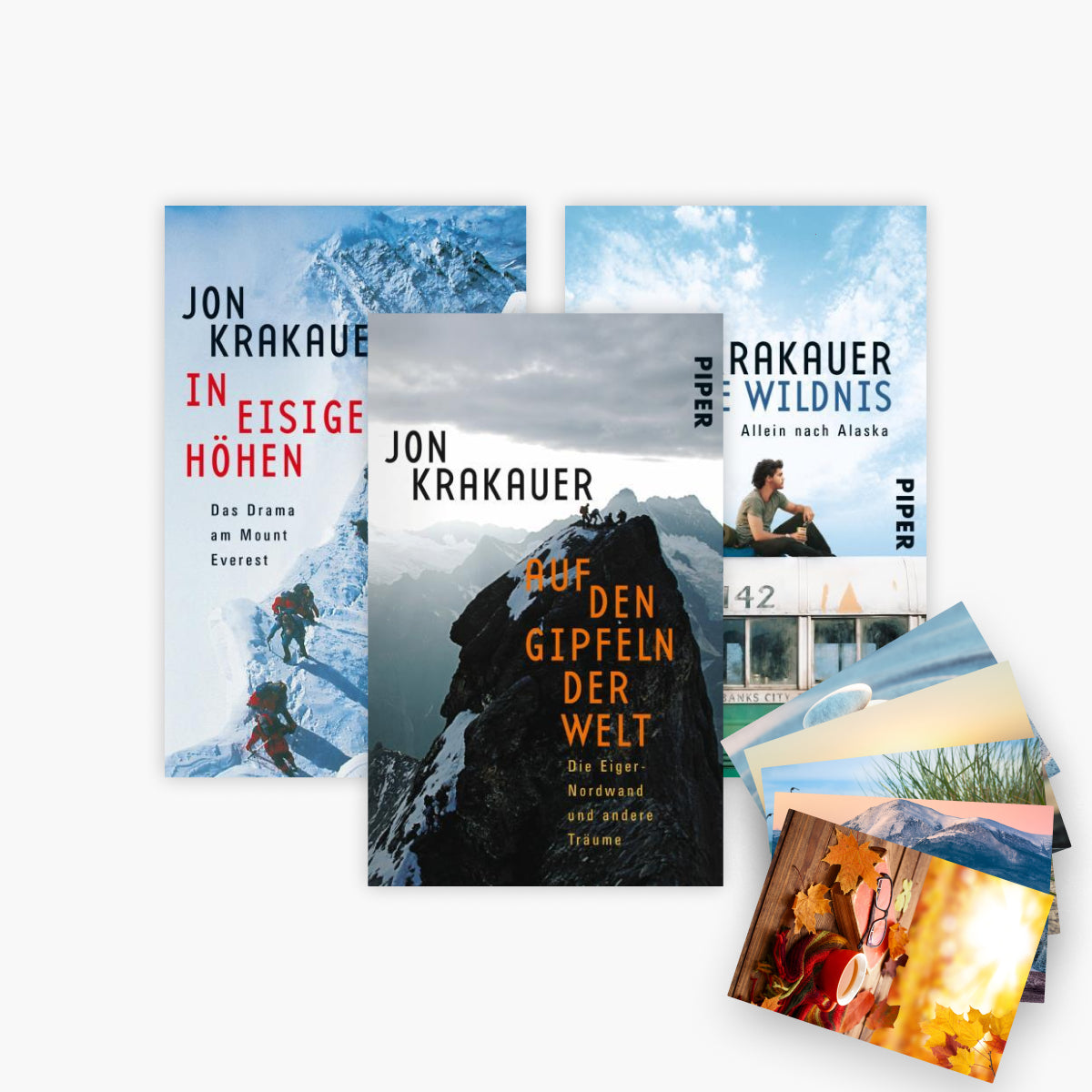 Auf den Gipfeln der Welt + In eisige Höhen + In die Wildnis + 1 exklusives Postkartenset