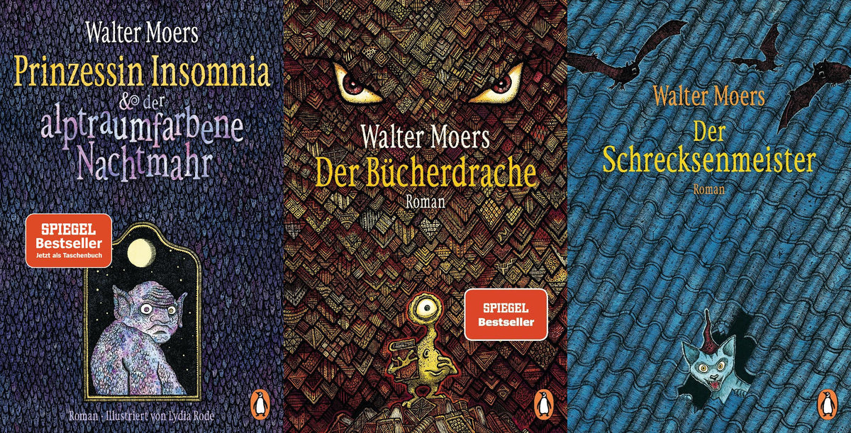 Prinzessin Insomnia..../ Der Bücherdrache / Der Schreckensmeister von Walter Moers + 1 exklusives Postkartenset