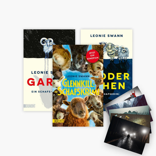 Das Schafskrimi-Set: Glennkill + Garou + Widdersehen + 1 exklusives Postkartenset