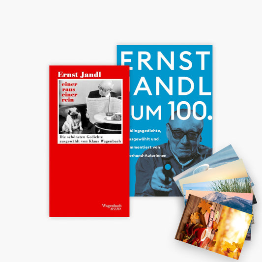 Ernst Jandl Lyrik-Set - Einer raus einer rein + Ernst Jandl zum 100. + 1 exklusives Postkartenset