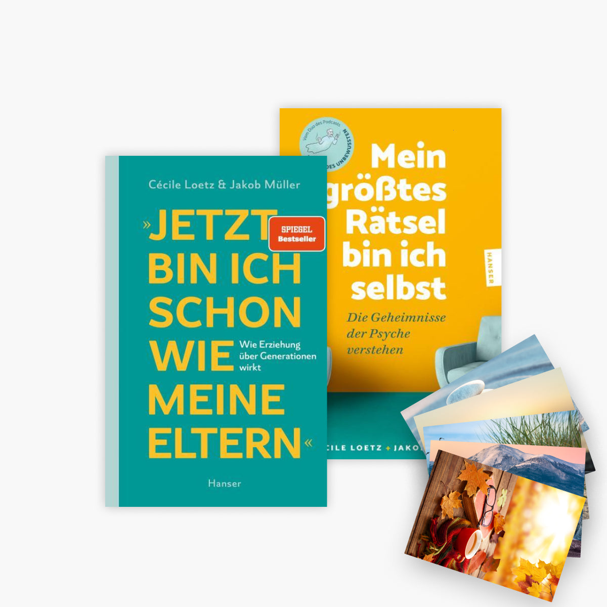 Jetzt bin ich schon wie meine Eltern + Mein größtes Rätsel bin ich selbst + 1 exklusives Postkartenset