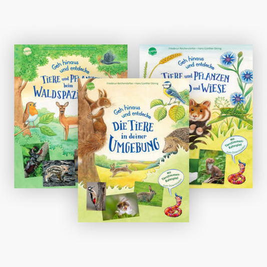 Die Geh hinaus und entdecke-Reihe in 3 Bänden + 1 exklusives Postkartenset