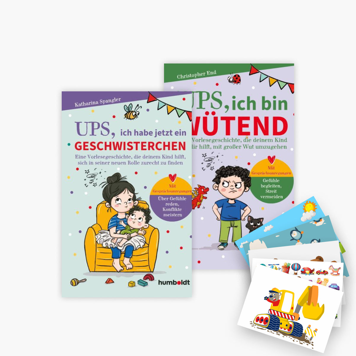 Ups, ich habe jetzt ein Geschwisterchen + Ups, ich bin wütend + 1 exklusives Postkartenset